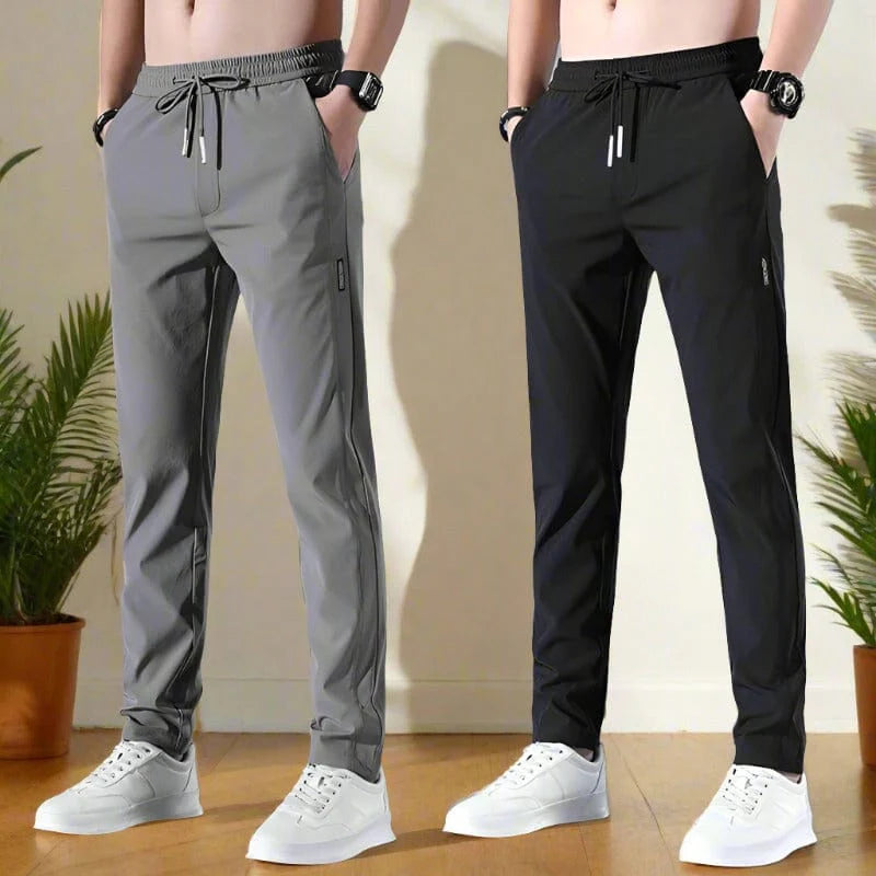 Premium Men's Stretchable Lycra Track Pants Combo (Black & Grey)