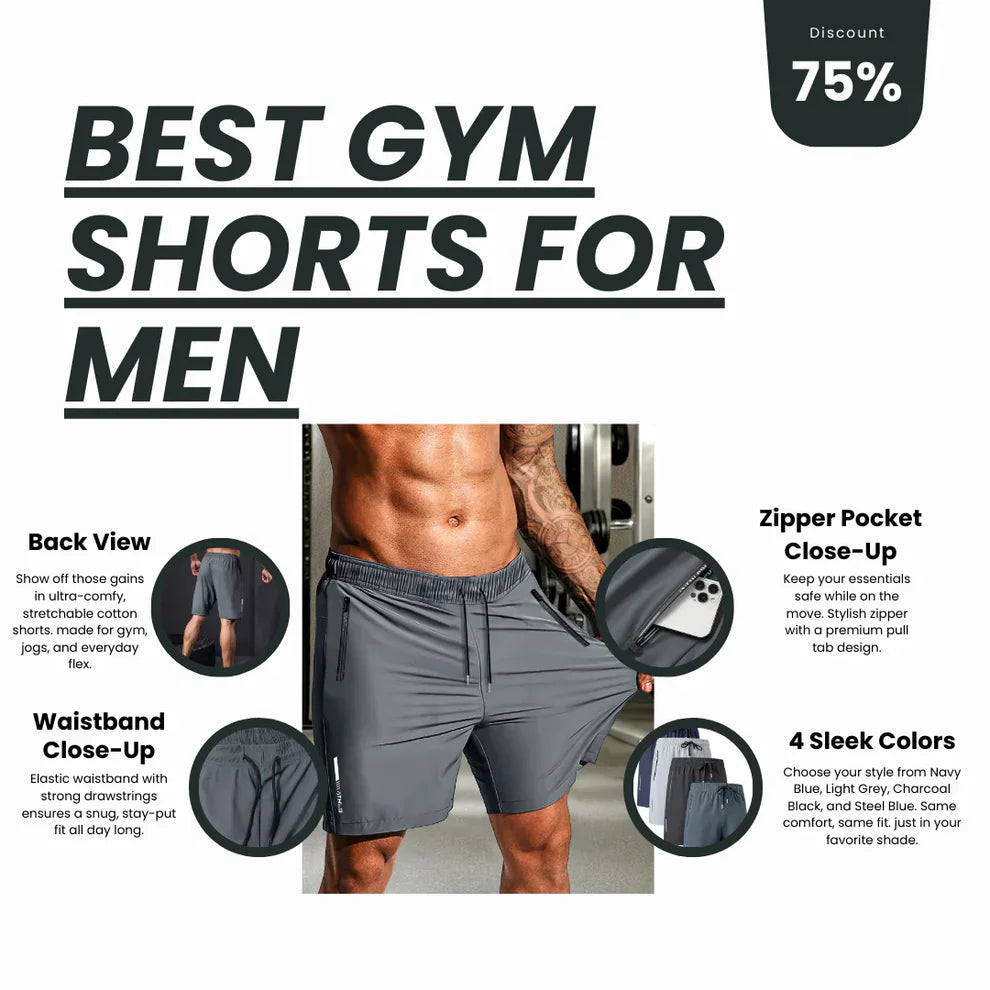 Men’s Premium High-Quality Stretchable Shorts | Pack of 4