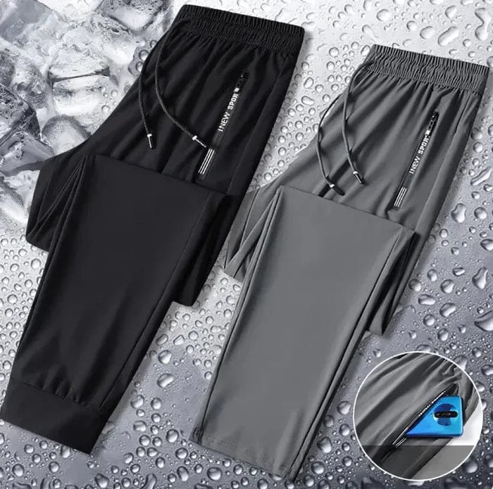 Premium Men's Stretchable Lycra Track Pants Combo (Black & Grey)